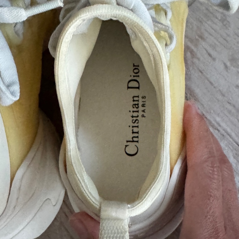 Dior D-Connect Size 5.5 Off White Fabric and PVC Lace Up Sneakers - Picture 5 of 10